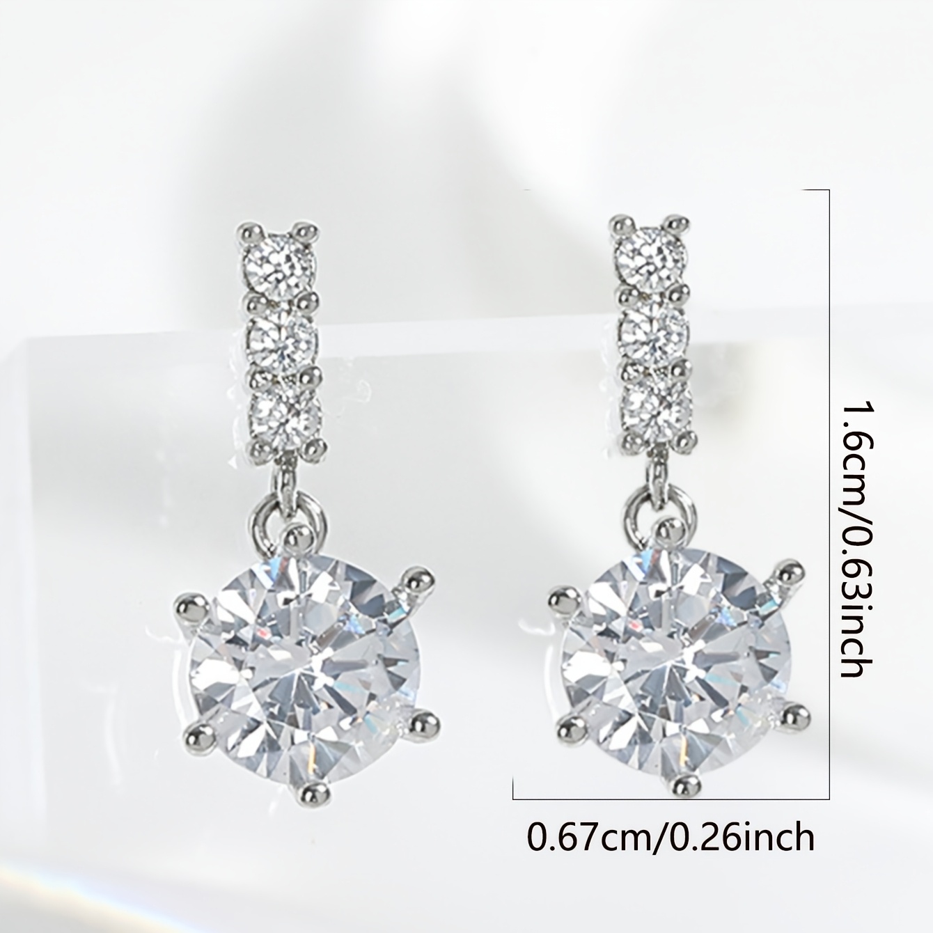 Women's Classic Round Pave Synthetic Zirconia Stud Earrings
